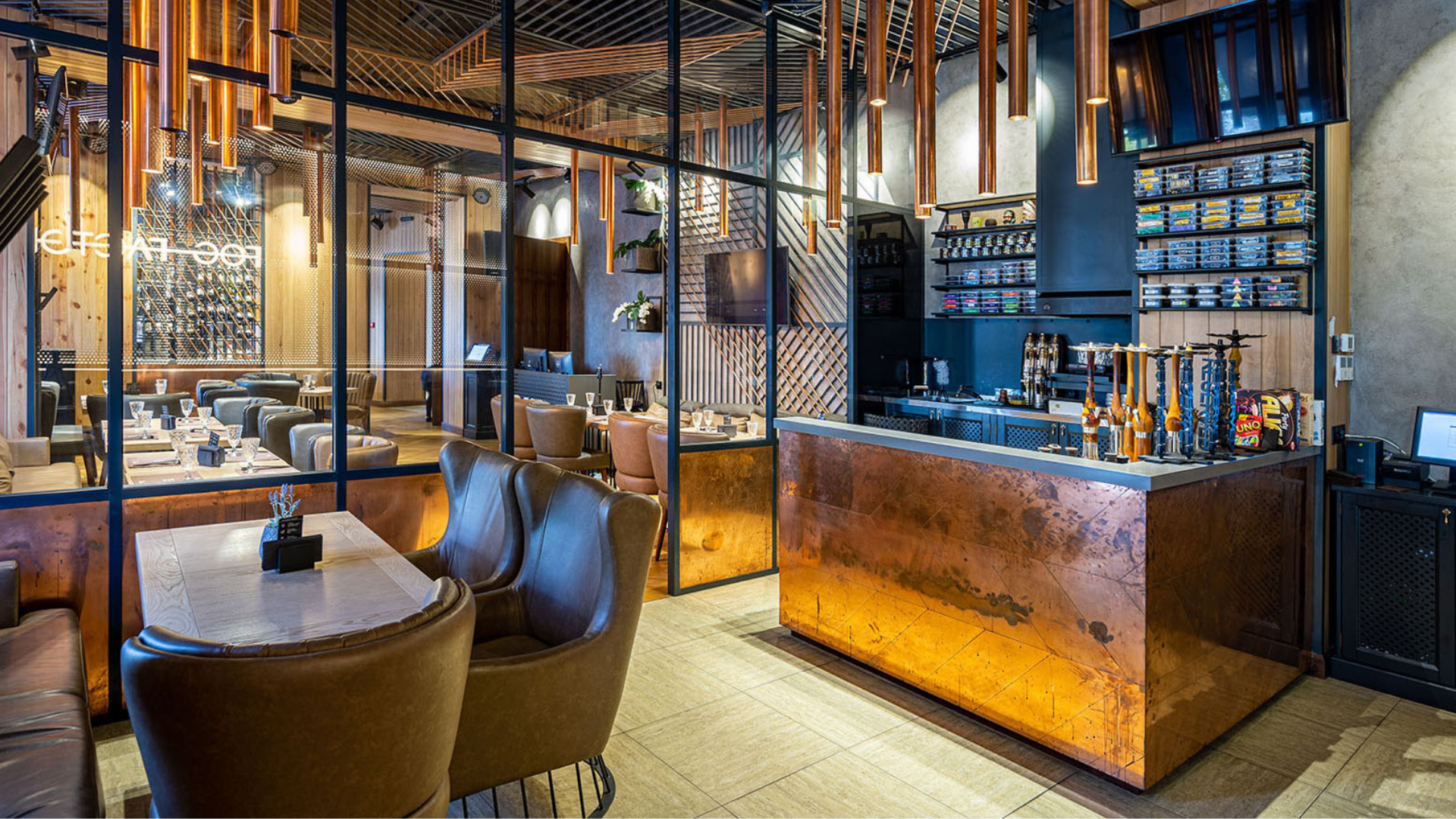 The interior of the Fog Factory restaurant became the silver winner of the IADA 2023